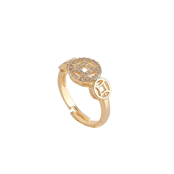 CHINESE WIND COPPER RING.