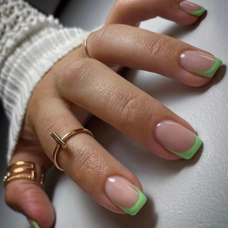 GREEN FRENCH TIP