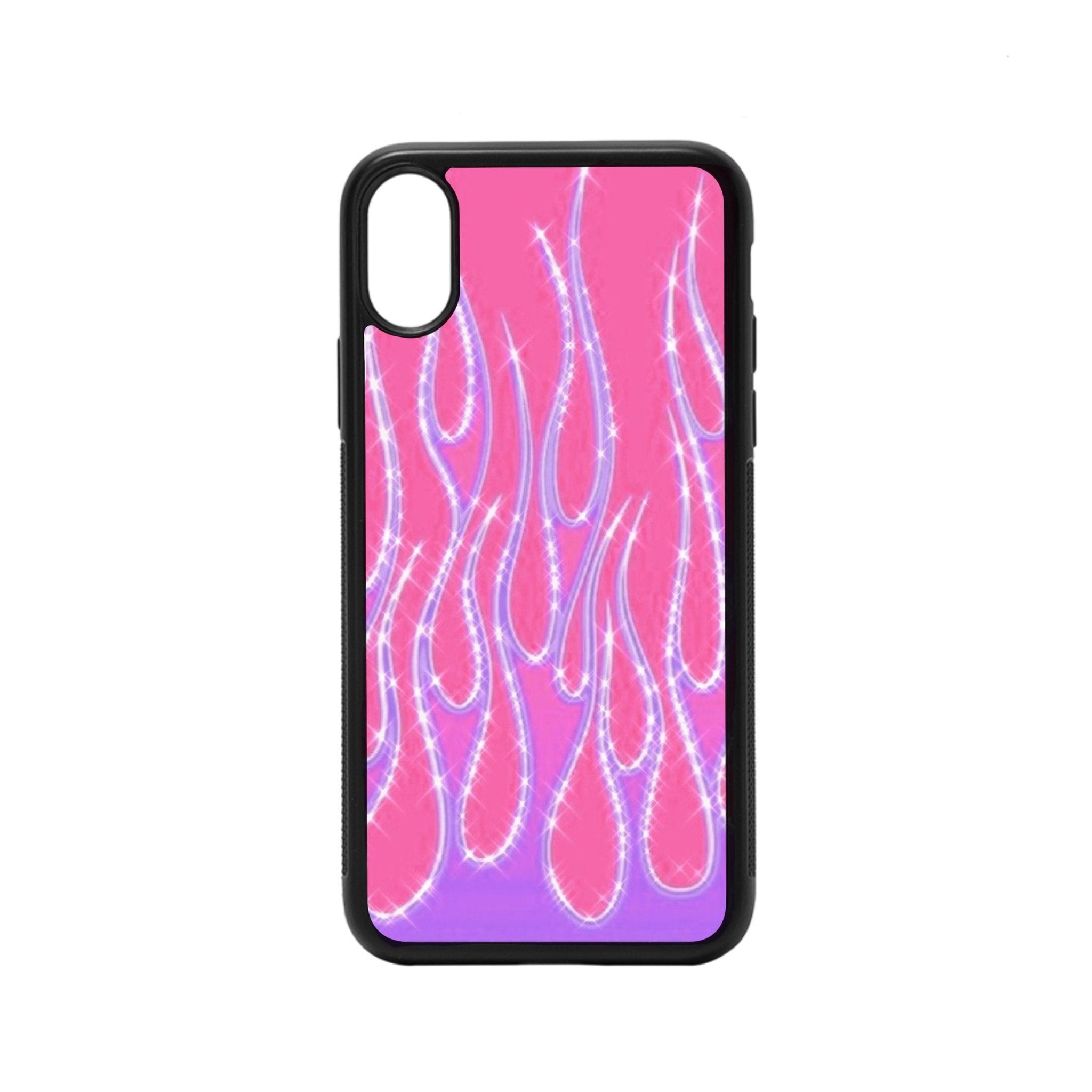 Pink Sparkle Flames Case