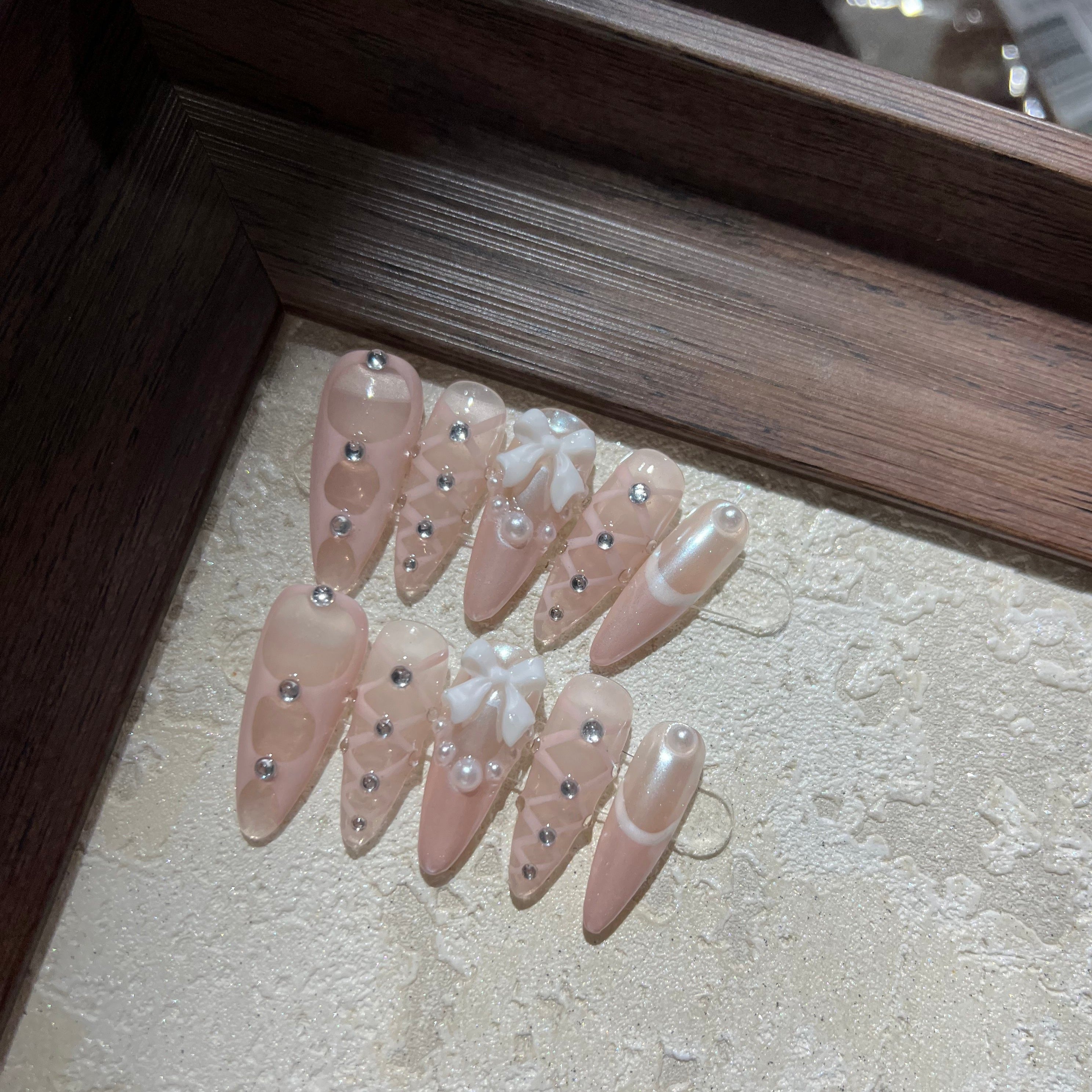 BALLET SHOES-TEN PIECES OF HANDCRAFTED PRESS ON NAIL