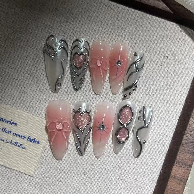 HOT MISTAKE-TEN PIECES OF HANDCRAFTED PRESS ON NAIL