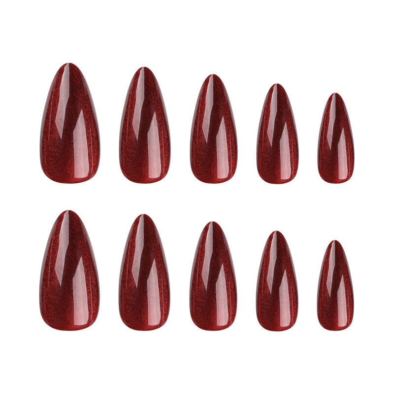 24PCS MEDIUM ALMONDS VALENTINE'S DAY NAILS