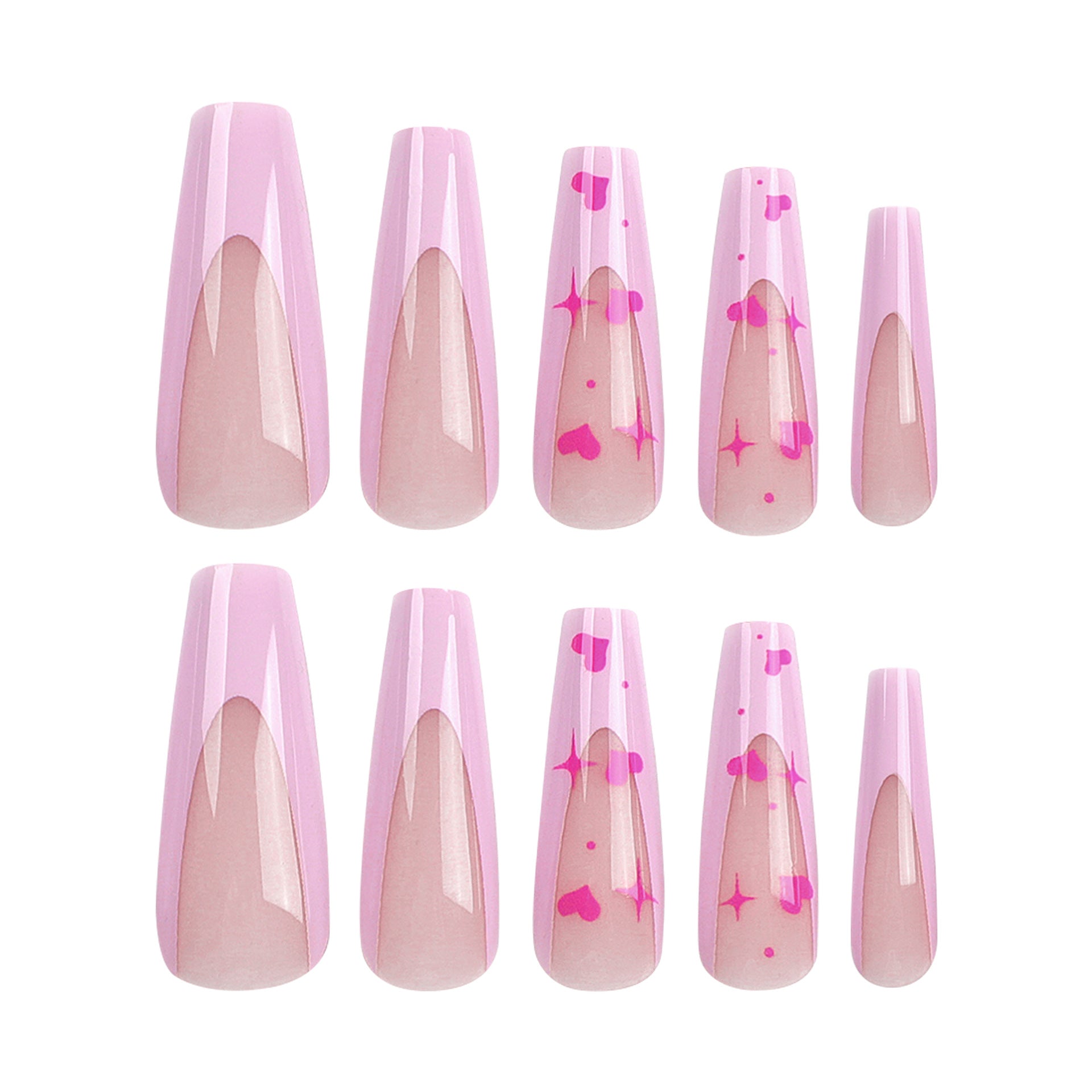 24PCS MEDIUM ALMONDS VALENTINE'S DAY NAILS