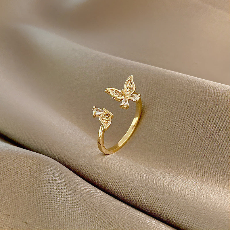 BUTTERFLY OPEN GOLD-PLATED RING