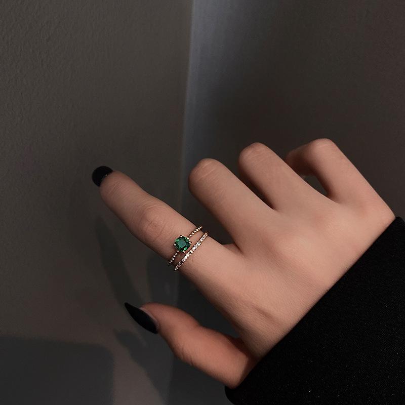 EMERALD OPEN RING