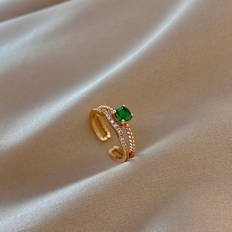 EMERALD OPEN RING
