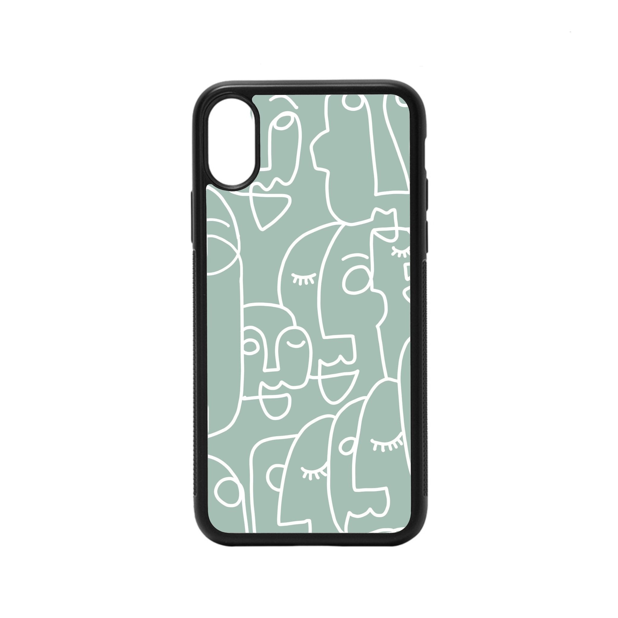 Teal Abstract Faces Case